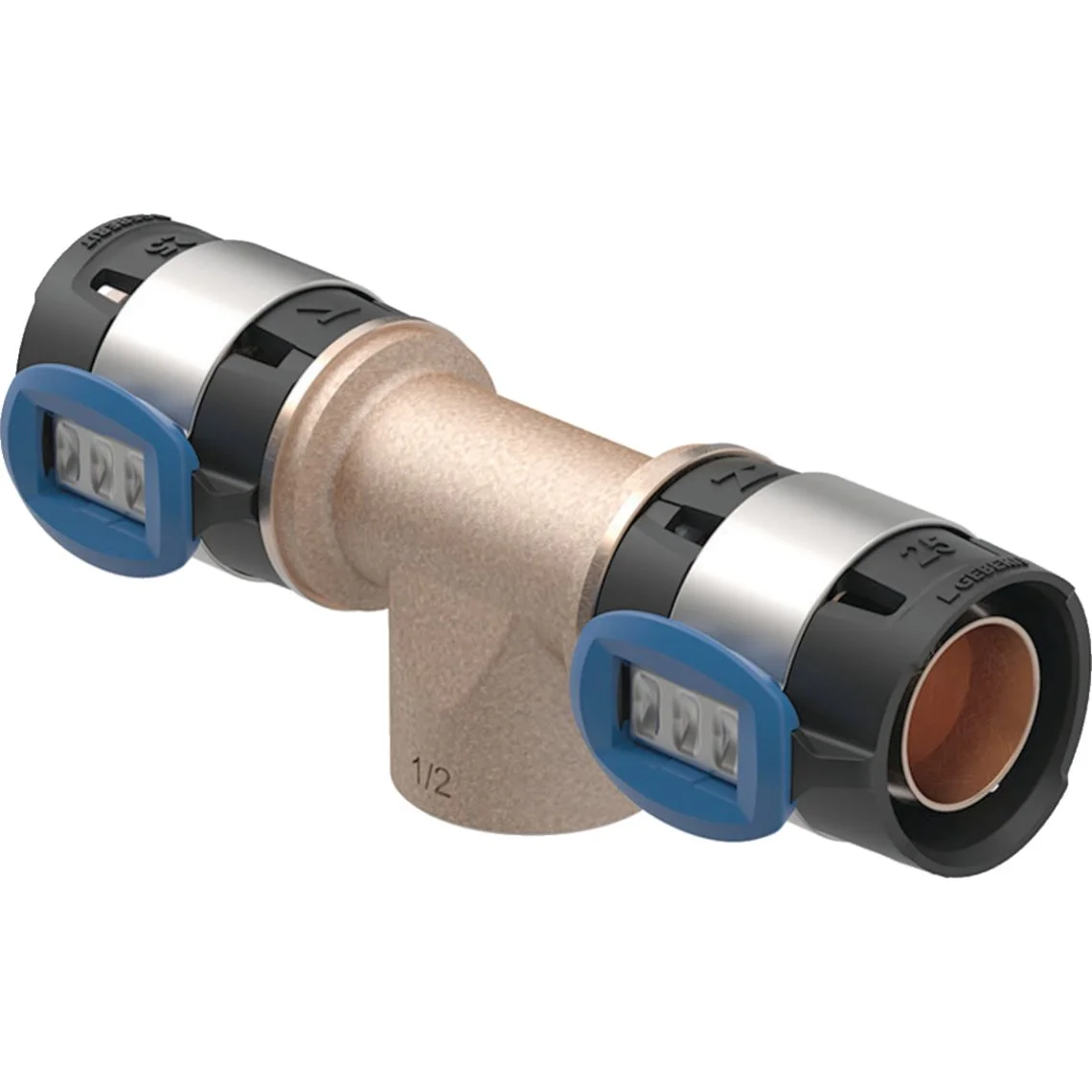 Трійник Geberit FlowFit з внутрішнім різьбленням: бронза без свинцю (CuSn4Zn2PS), d=32мм, Rp=3/4, d1=32 (620.163.00.1)