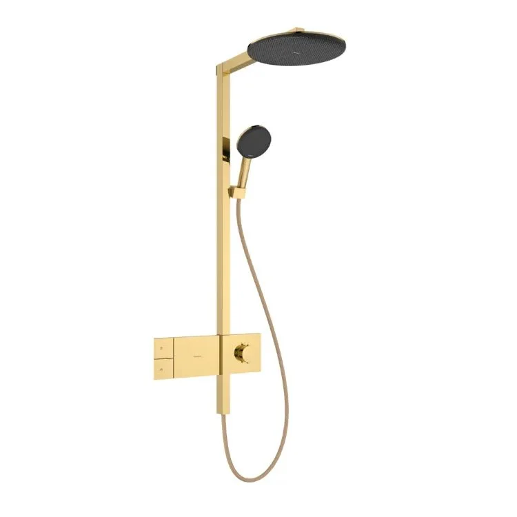 Душова система Hansgrohe Raindance Alive S 300 1jet EcoSmart з ShowerSelect Comfort, Polished Gold Optic (24583990)