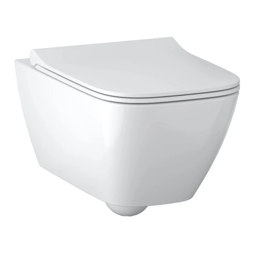 Унітаз підвісний Geberit Smyle Square Rimfree з кришкою soft close, тип Sandwich, білий (500.685.01.1)