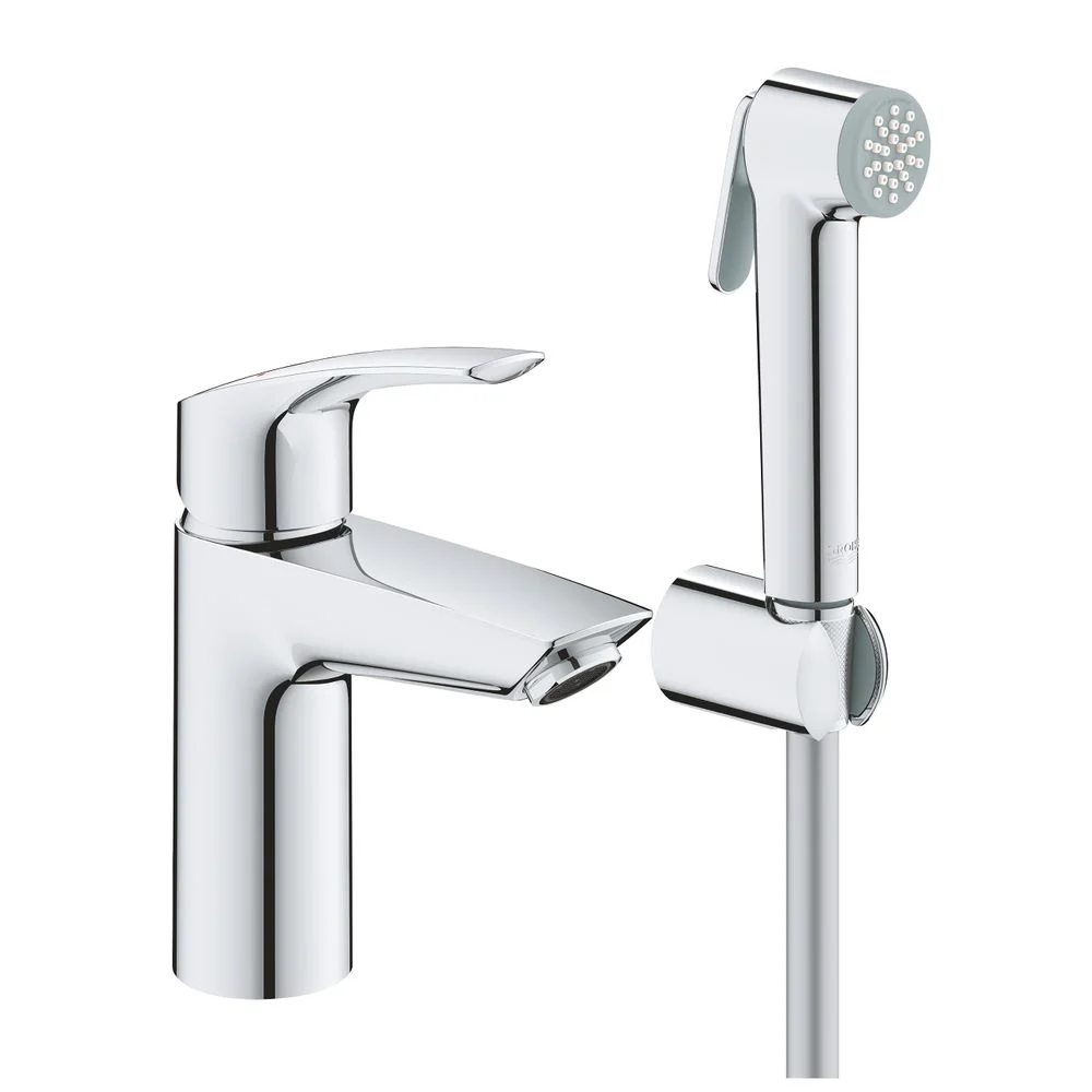 Змішувач для умивальника Grohe Eurosmart New S-Size з гігієнічним душем, хром (23124003)