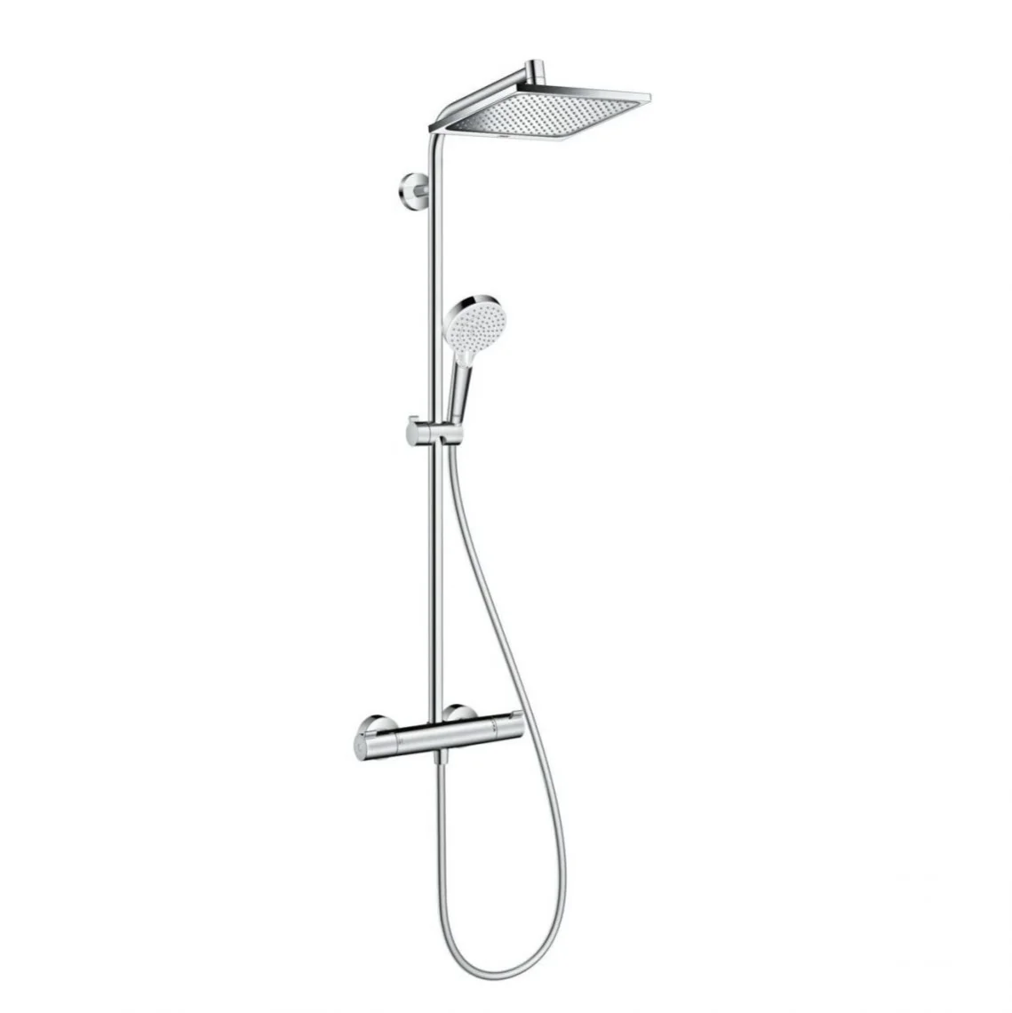 Душова система Hansgrohe Crometta E Showerpipe EcoSmart 240 1jet з термостатом 9 л / хв, хром (27281000)