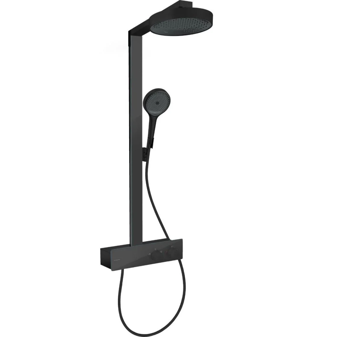Душова система Hansgrohe RainfinityShowerpipe250 1jet EcoSmart, термостат ShowerTablet 350, Matt Black (28742670)